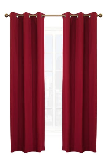 Outdoor Decor By Commonwealth Set Of 2 Cotton Curtain Panels In Burgundy