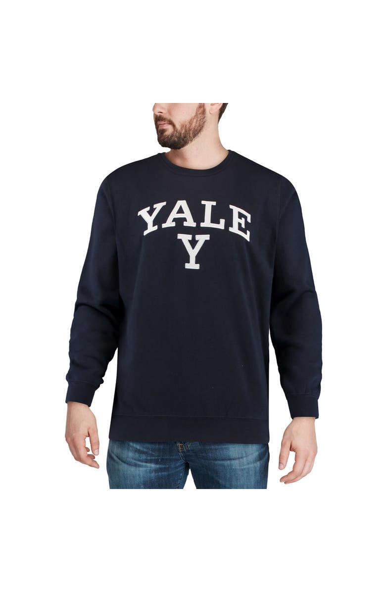 COLOSSEUM Men's Colosseum Navy Yale Bulldogs Arch & Logo Crew Neck Sweatshirt, Alternate, color, Navy