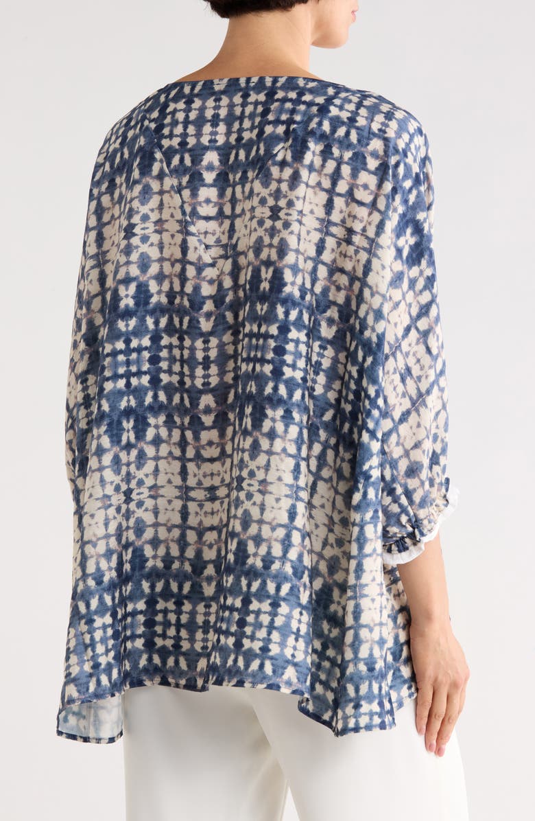 PATRIZIA LUCA Printed Boxy Top, Alternate, color, Blue
