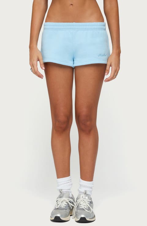 Basic Girl Low Rise Cotton Blend Sweat Shorts