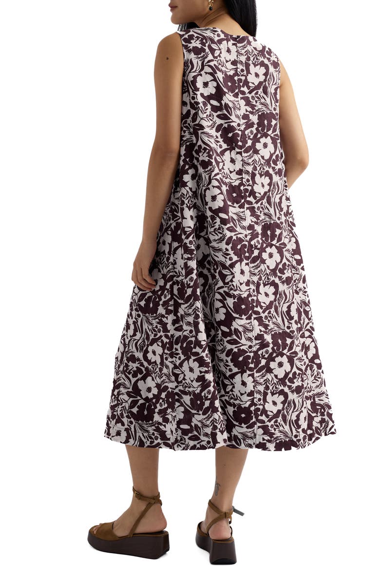 Seasalt Cornwall Cresting Waves Sleeveless Linen A-Line Dress, Alternate, color, Summer Shadows Cacao