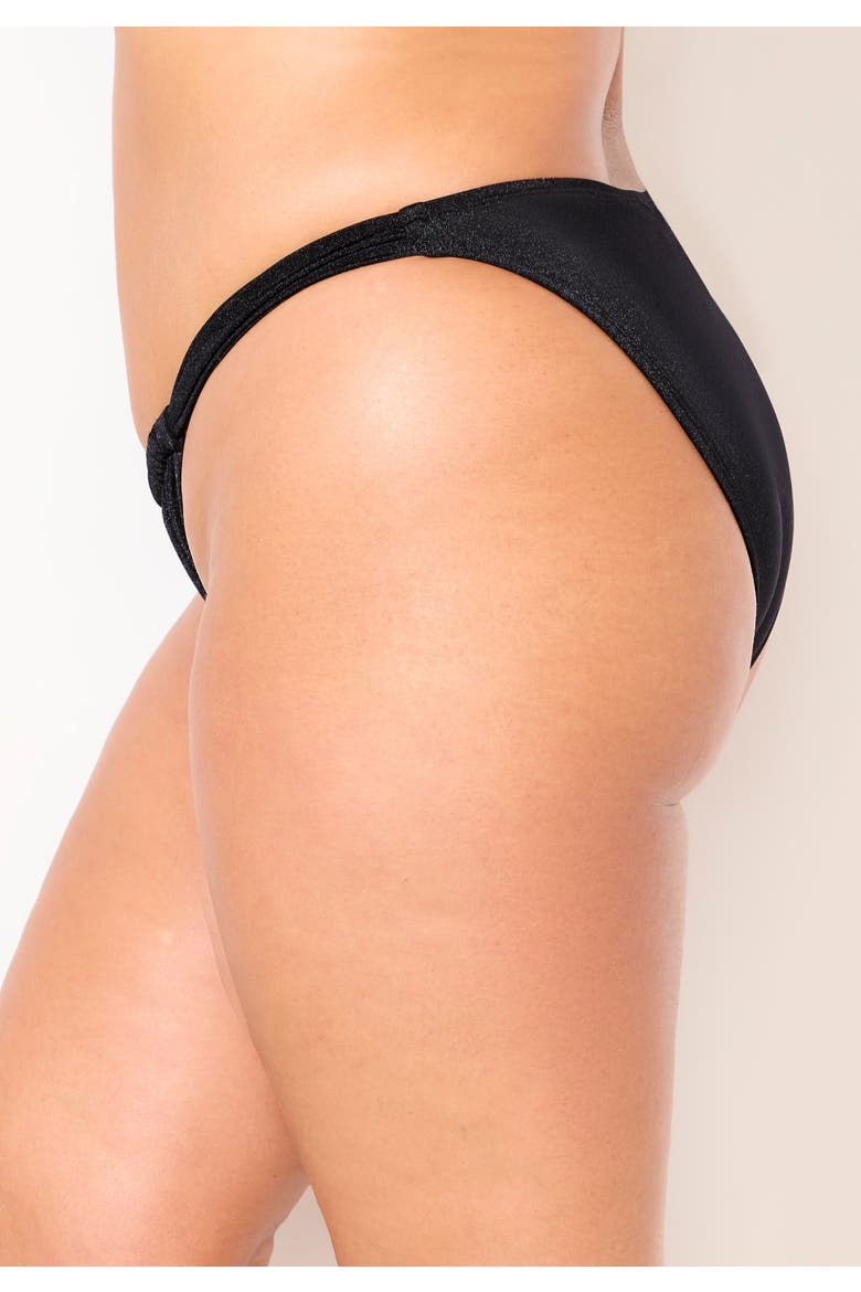 Shimmer Scrunch Swim Brief, Alternate, color, Black Shimmer