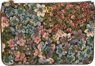 Valentino Garavani Medium VLOGO Floral Jacquard Pouch