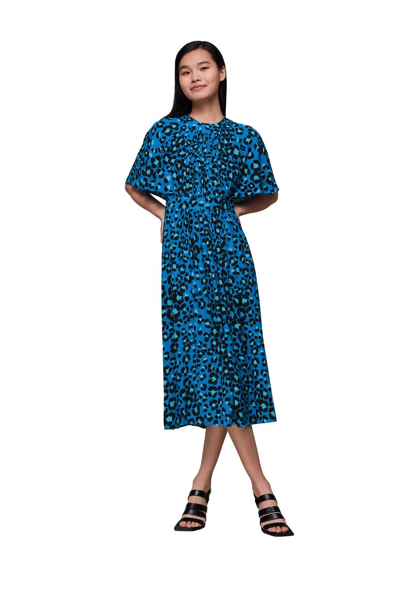 Painted Leopard Amelia Midi Dress, Main, color, Blue/Multi
