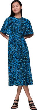 Whistles Painted Leopard Amelia Midi Dress