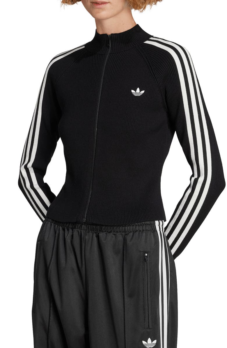 adidas 3-Stripes Slim Knit Track Jacket, Main, color, 