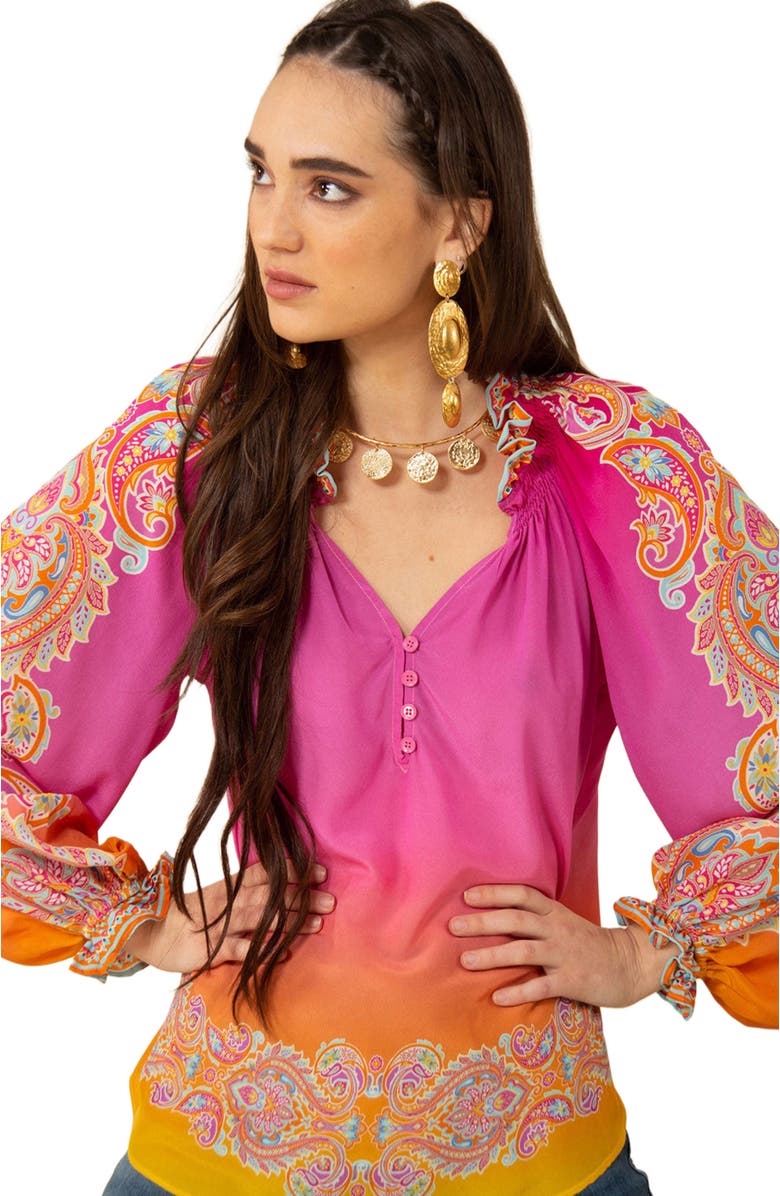 Hale Bob Everleigh Silk Top, Alternate, color, 