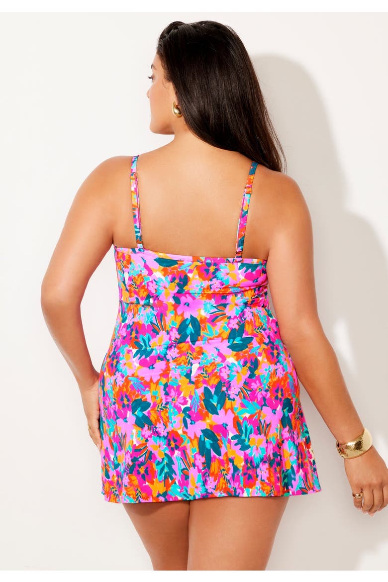 Chlorine Resistant Flowy Swimdress, Alternate, color, Fruit Punch Flowers