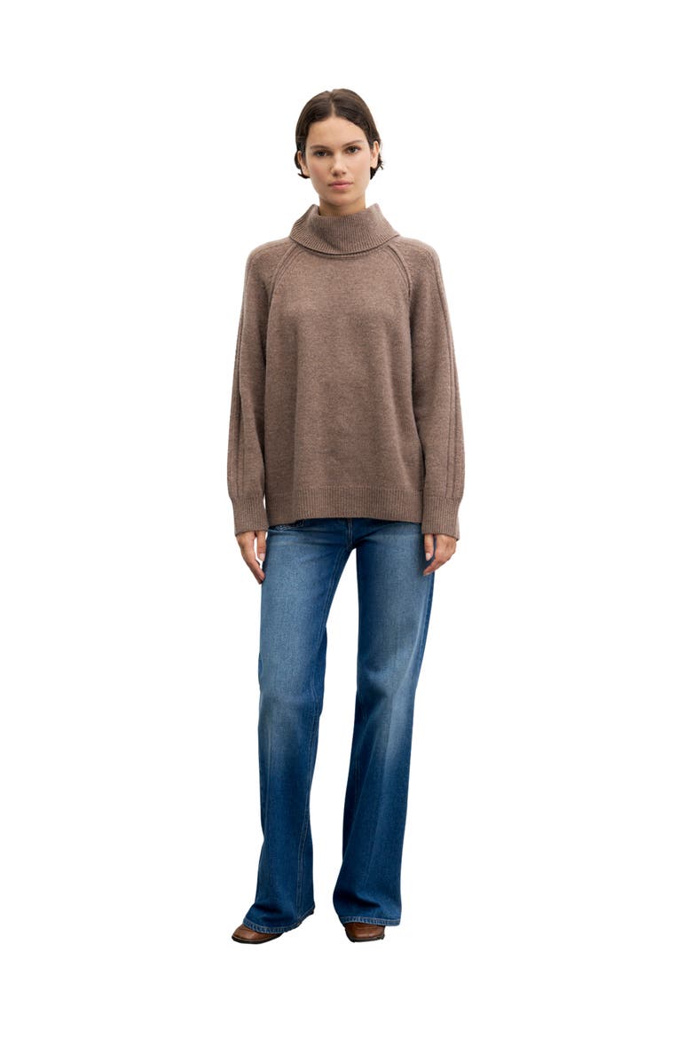 Robi Wool Blend Roll Neck Sweater, Alternate, color, Camel