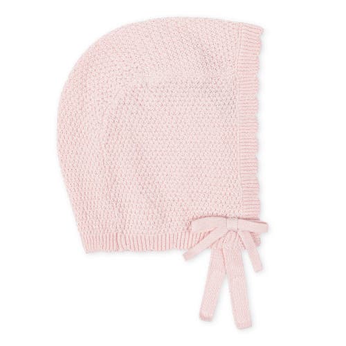 Hope & Henry Baby Organic Sweater Bonnet And Bootie Set, Infant In Pale Pink Bonnet Set