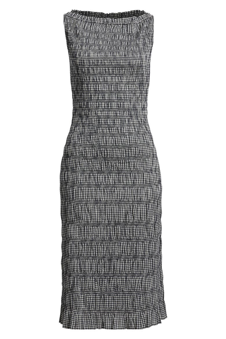 Rosine Smocked Gingham Dress, Alternate, color, NAVY LA MADDALENA GINGHAM