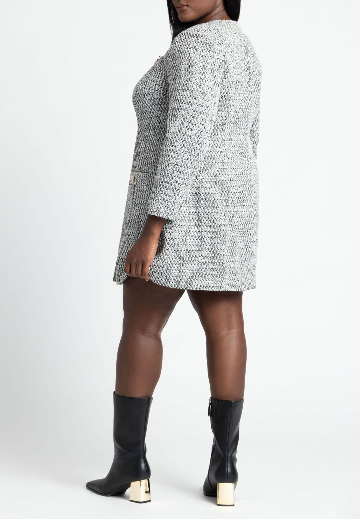 Tweed Long Sleeve Mini Dress - image 2