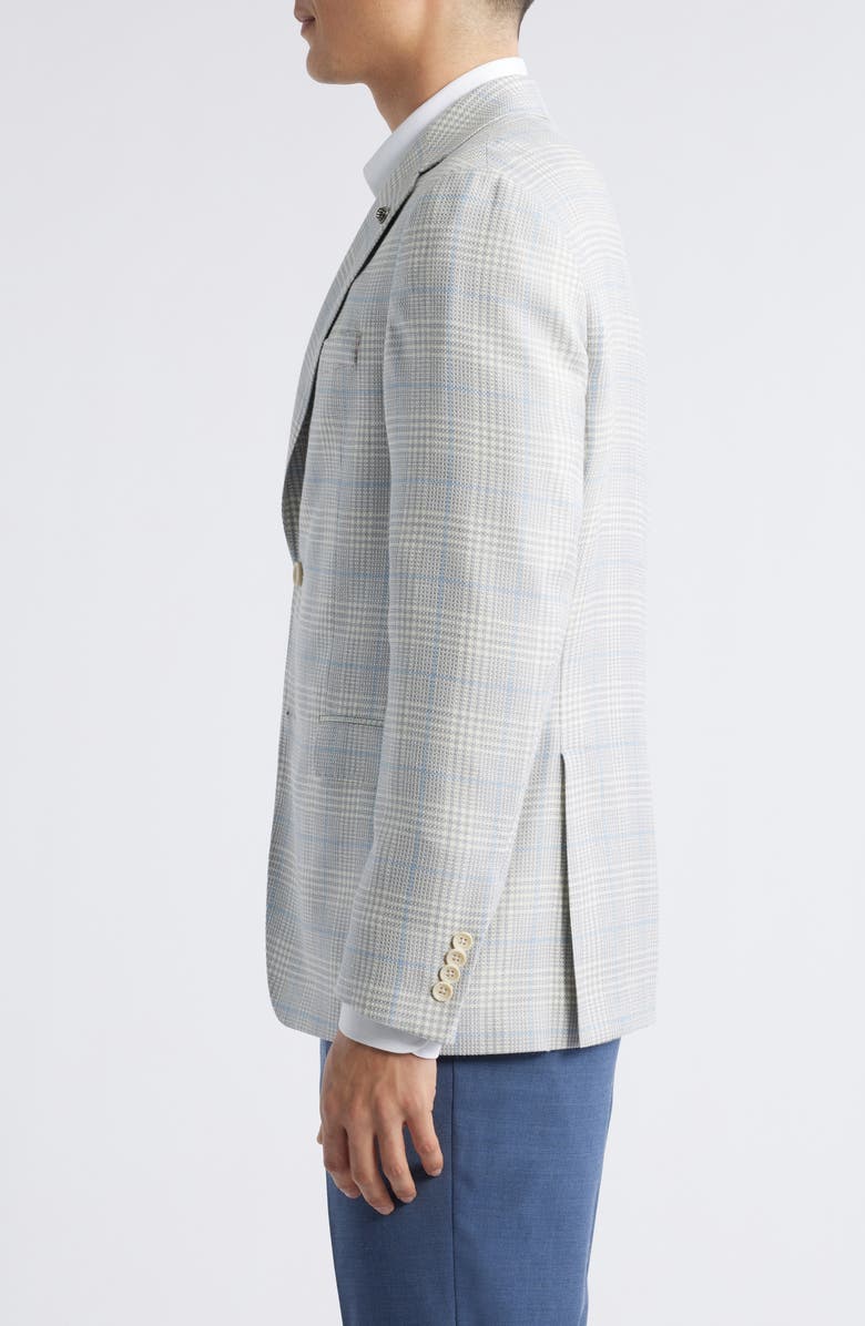 Jack Victor Midland Deco Plaid Wool & Silk Blend Sport Coat, Alternate, color, Light Grey