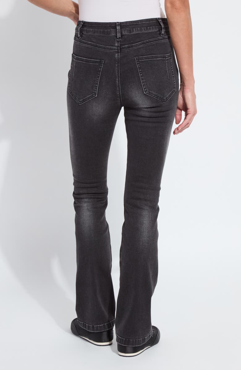 Lysse Estelle Pull-On High Waist Flare Jeans, Alternate, color, Distressed Black