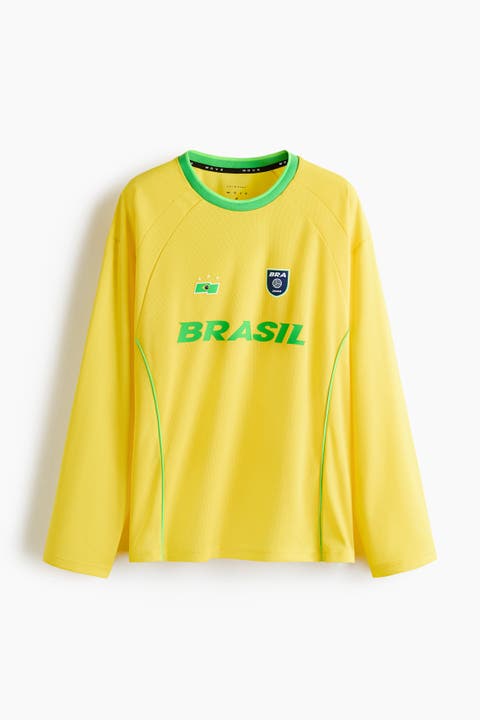 Oversized Fit Printed Football Shirt With Drymove