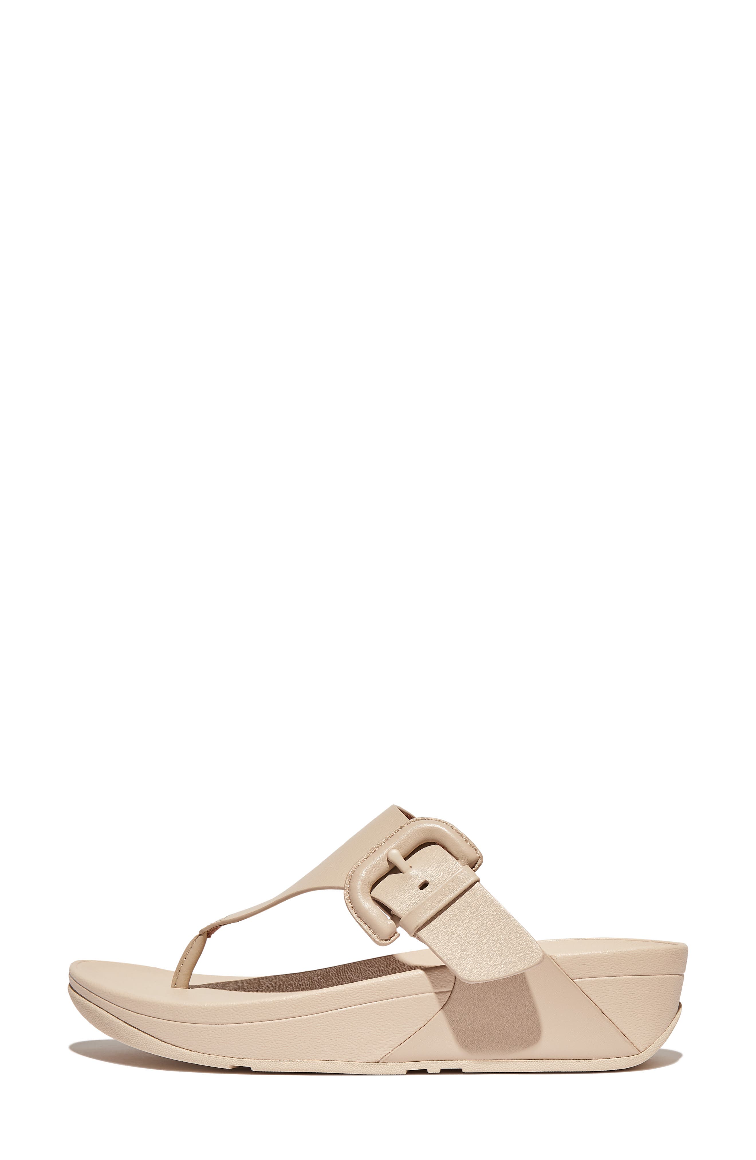 FitFlop Lulu Covered Buckle Wedge Sandal, Alternate, color, 