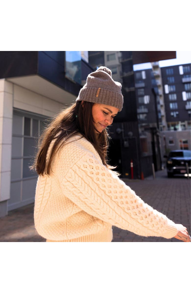 Turtle Fur Wool Tula Pom Beanie, Alternate, color, Black