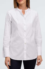 Foxcroft Kris Tux Bib Cotton Button-Up Shirt