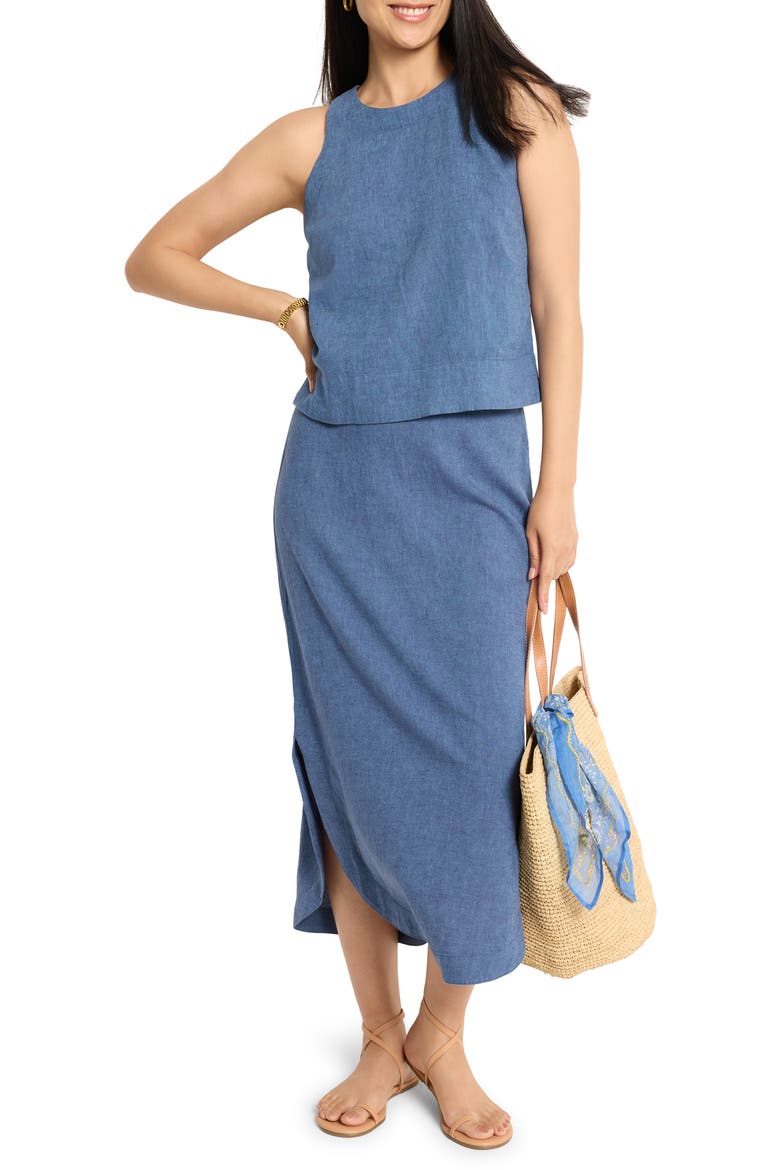 Rumba Linen Blend Tank, Alternate, color, BLUE MIX