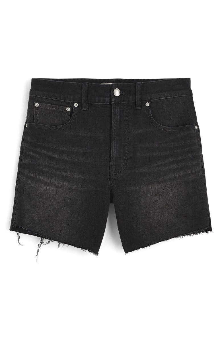 Madewell The Perfect Vintage High Waist Mid Length Denim Shorts, Alternate, color, Catalani Wash