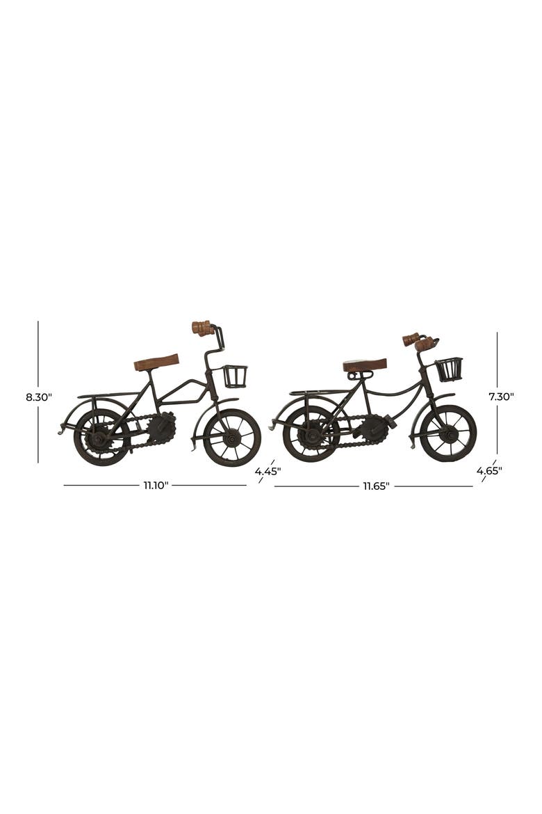 Set of 2 Bike Sculptures, Alternate, color, BLACK