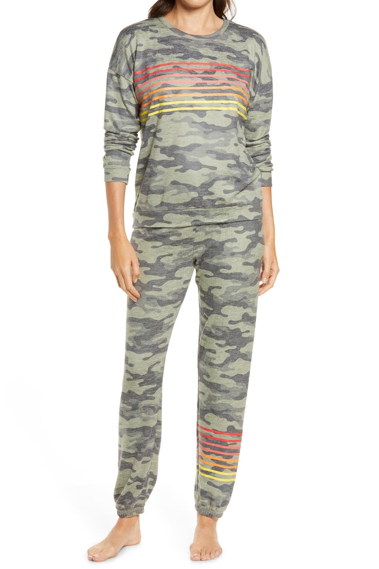 Peachy Jersey Pajamas, Main, color, SAGE