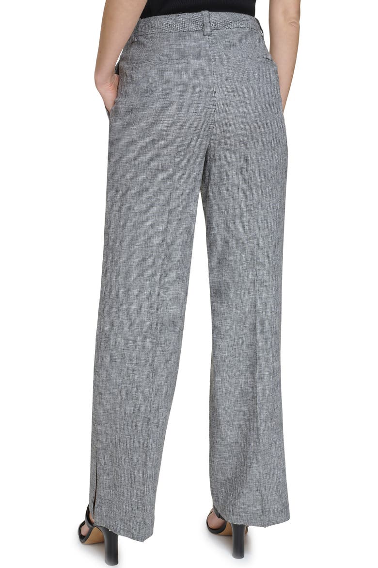 Mini Windowpane Wide Leg Pants, Alternate, color, BLACK/ WHITE
