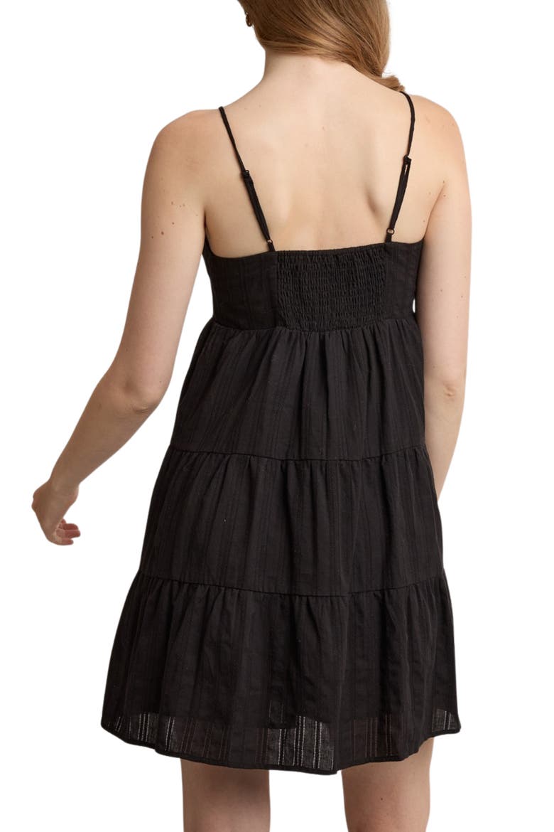 Spaghetti Strap Cotton Minidress, Alternate, color, BLACK