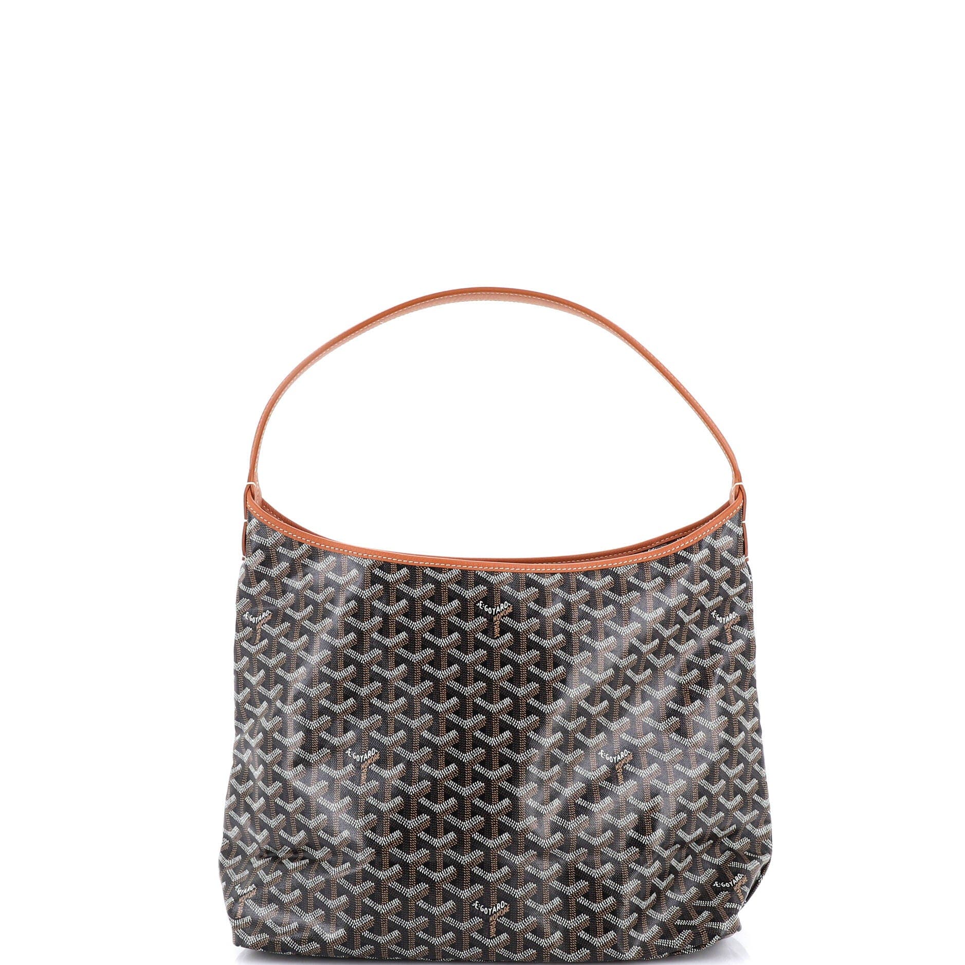 Pre-Owned Goyard Boheme Hobo Coated Canvas, Alternate, color, Brown