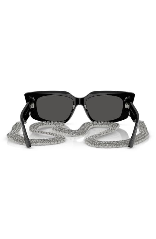 Jimmy Choo 52mm Cat Eye Sunglasses With Embellished Chain In Black
