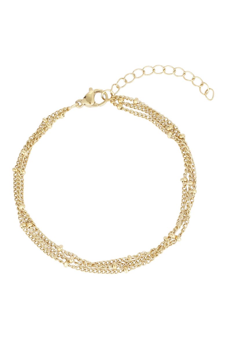 18k Gold Plated Multi Strand Bracelet, Main, color, GOLD