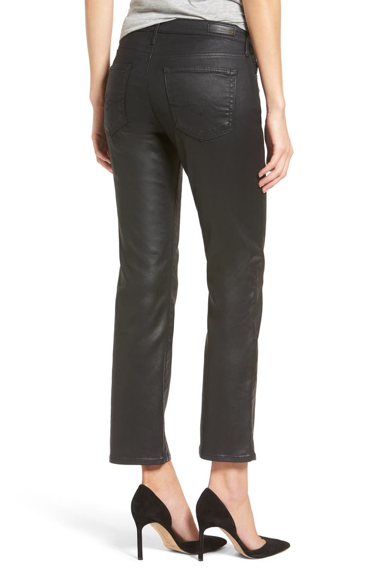Jodi Sateen Crop Flare Jeans, Alternate, color, LEATHERETTE SUPER BLACK