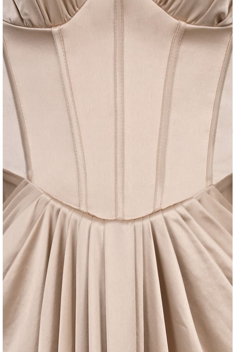 Angeline Satin Corset Gown, Alternate, color, CHAMPAGNE