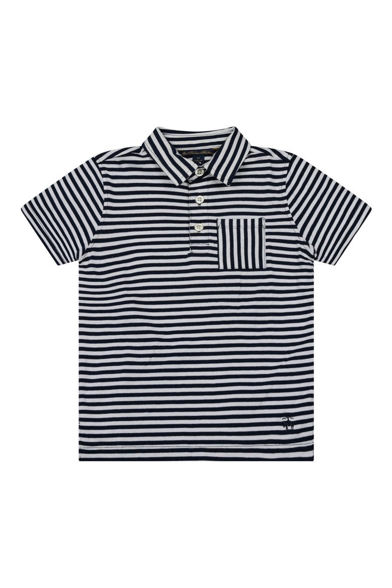 Kids' Stripe Cotton Polo, Main, color, NAV NAVY