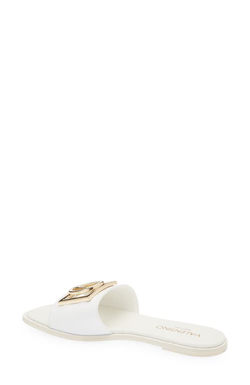 Valentino By Mario Valentino Amira Slide Sandal In White Gold