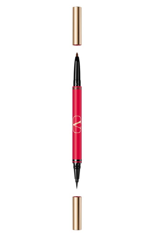 Valentino Twin Liner Gel & Liquid Eyeliner In 04 Black/marrone