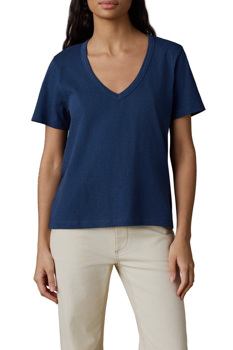 Sunwashed Essential V-Neck T-Shirt, Main, color, SEA NAVY