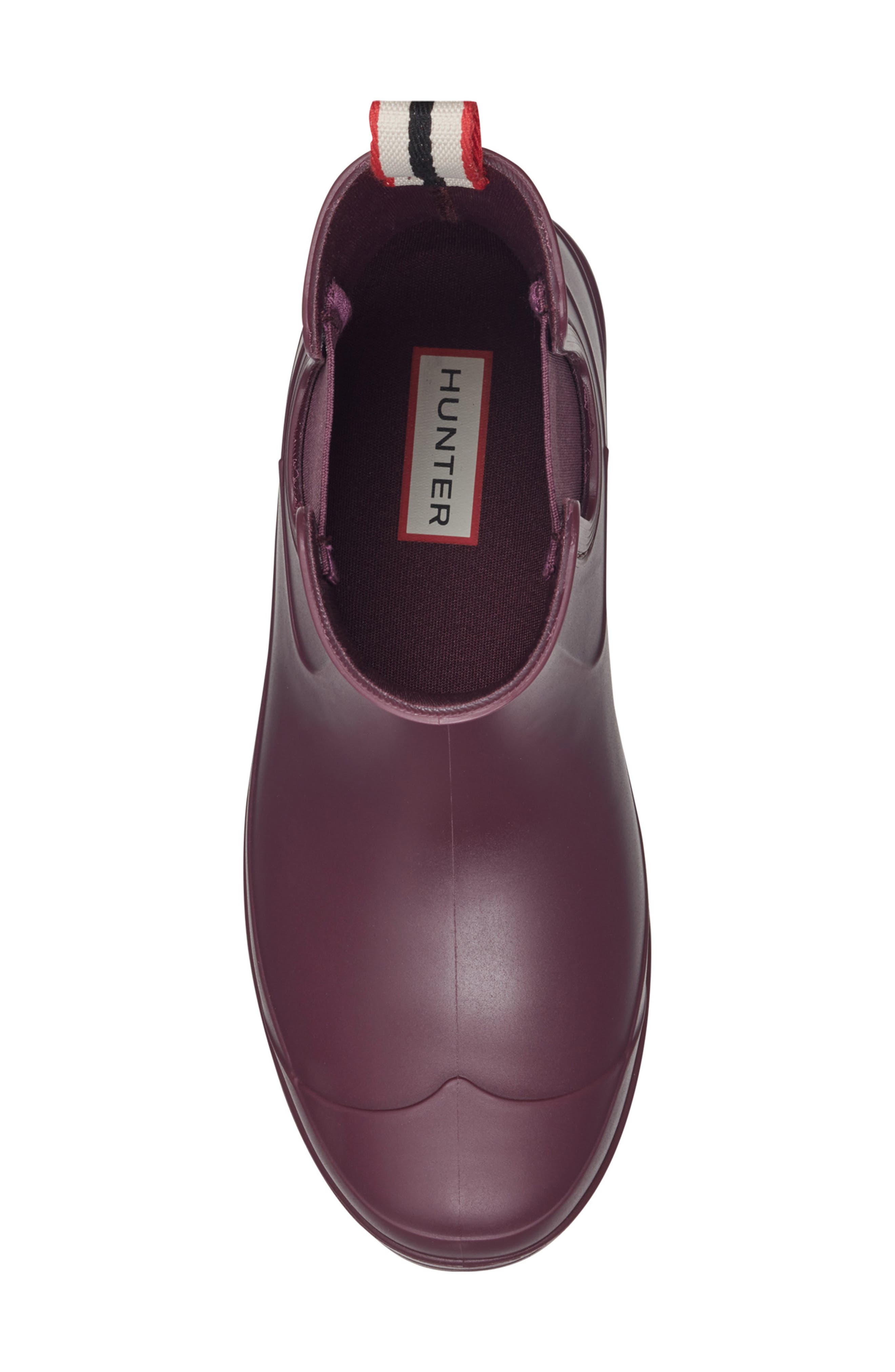Hunter Tabitha Chelsea Waterproof Rain Boot, Alternate, color, Dark Red