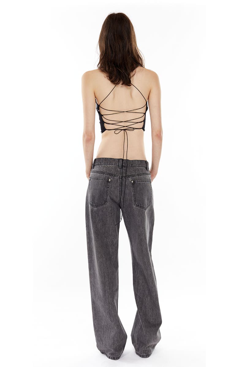 Mother of All Moa Mid Waist Wide Leg Denim, Alternate, color, Gray