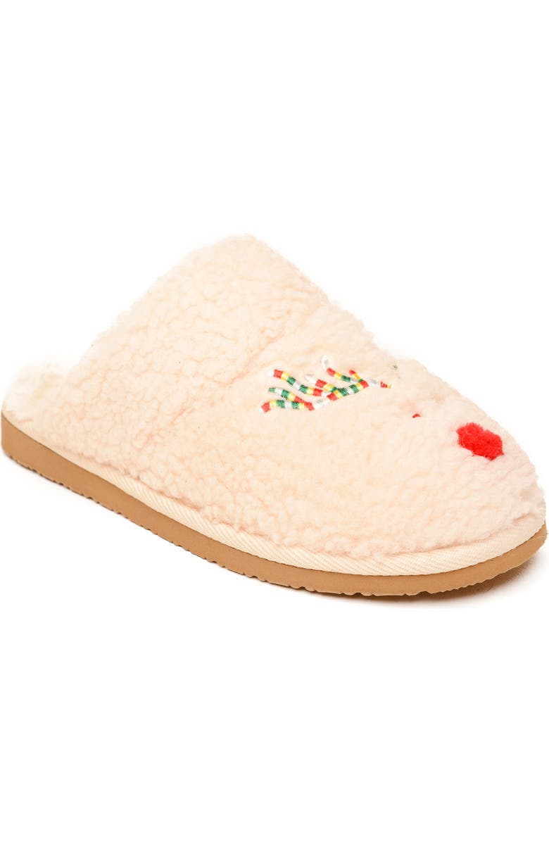 Minnetonka Reindeer Chesney Faux Shearling Slipper, Main, color,