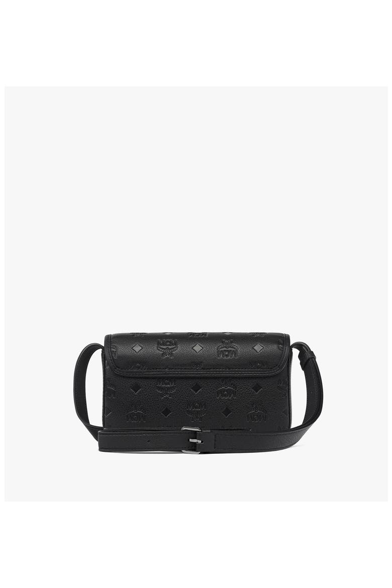 Aren Crossbody Wallet in Embossed Monogram Leather, Alternate, color, Black