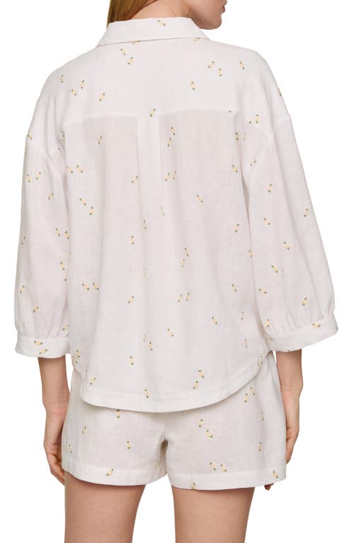 Eberjey Relaxed Tie Waist Linen Blend Shorts In White