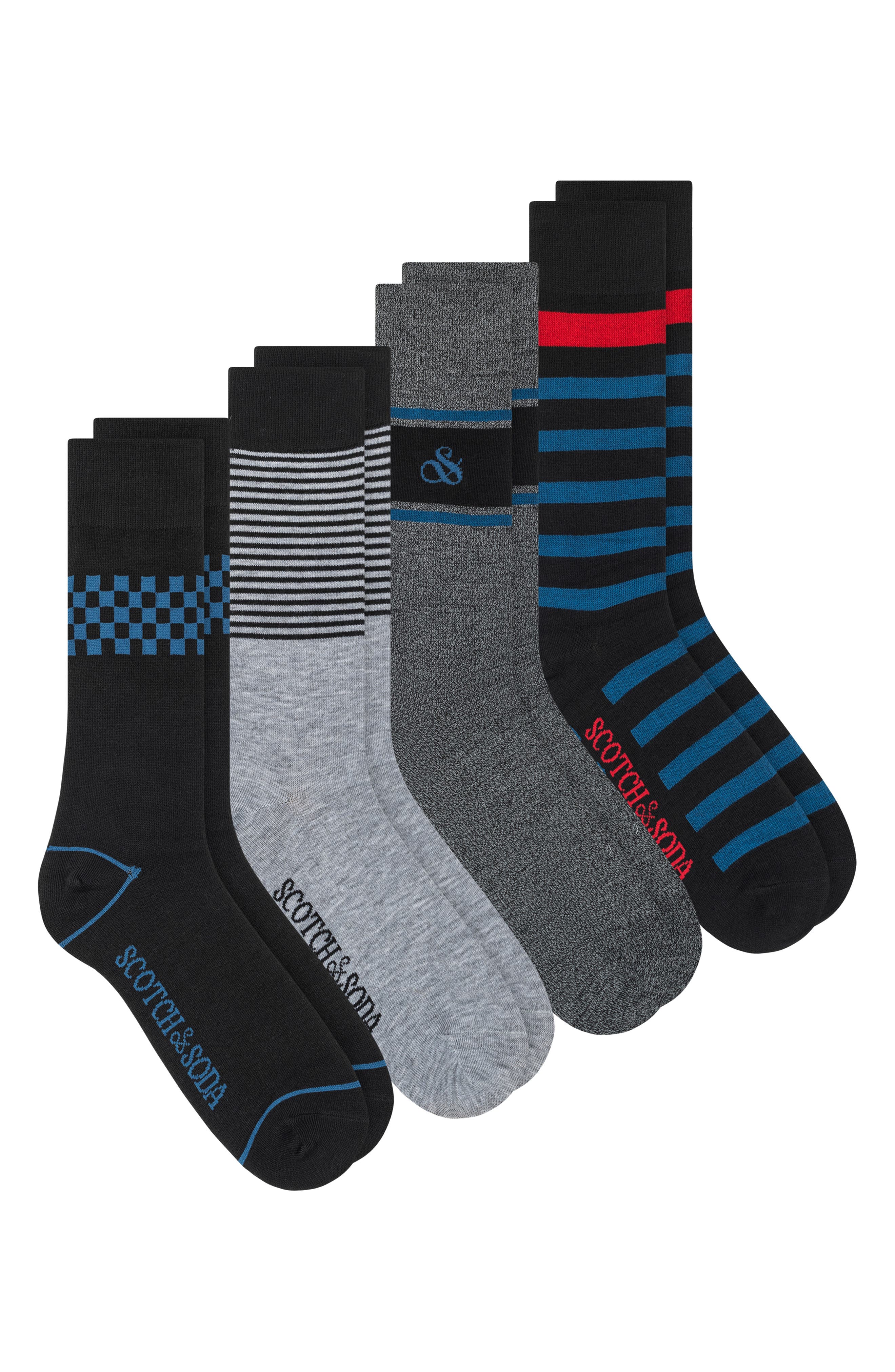 Scotch & Soda 4-Pack Assorted Crew Socks