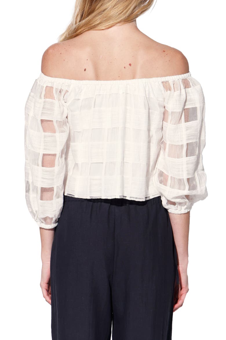 Gracie Off-the-Shoulder Top, Alternate, color, WHITE
