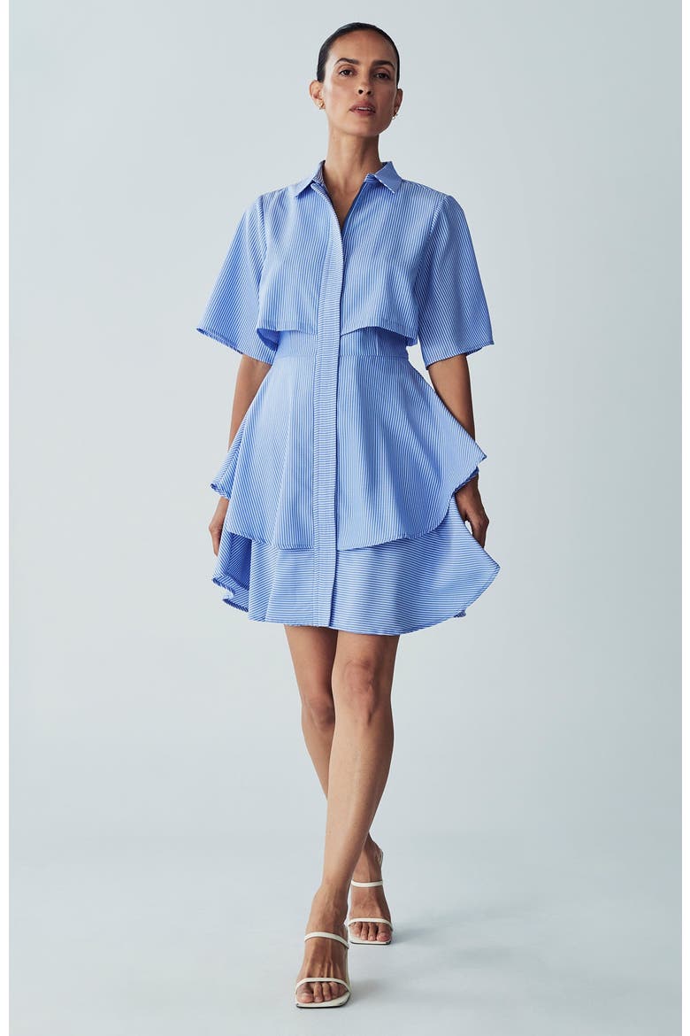 Hugh Layered Dress, Main, color, Blue Stripe