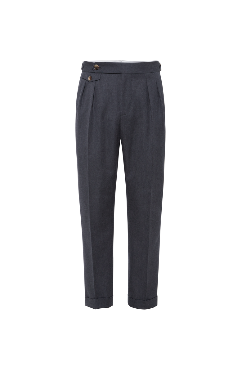 Brunello Cucinelli Gabardine tailor fit trousers, Main, color, Lead