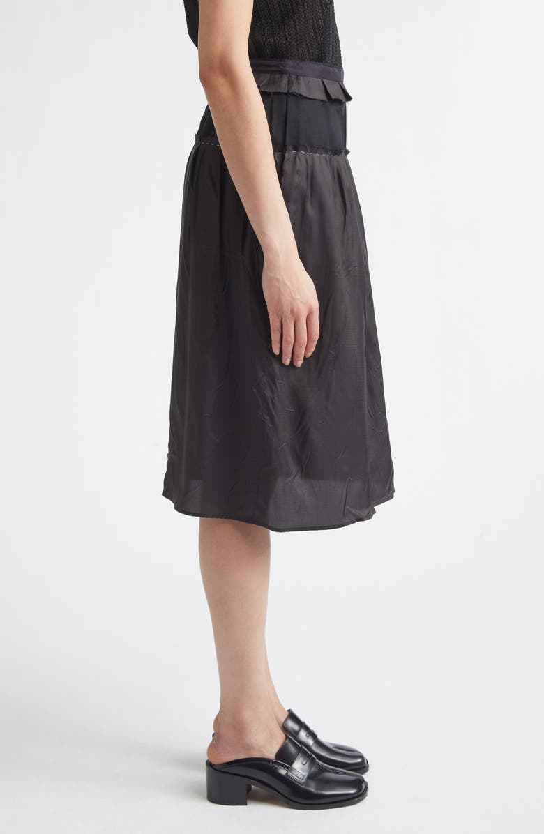 Maison Margiela Mixed Media Skirt, Alternate, color, Carbon/ Black
