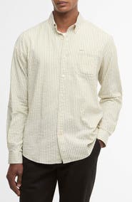 Barbour Cresswell Stripe Cotton Seersucker Button-Down Shirt