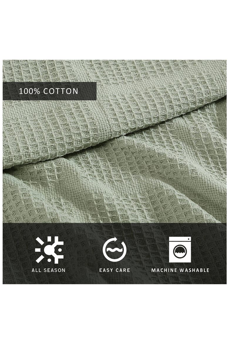 Essentials Waffle Throw Blanket, Alternate, color, SAGE GREEN