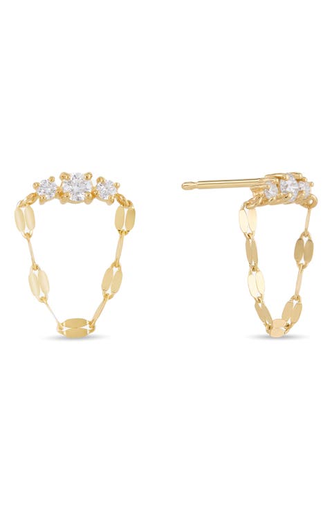 Solo Blake 14K Diamond Draping Earrings